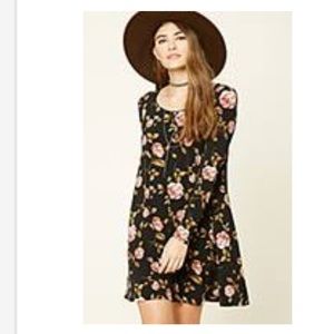 Black floral swing dress!